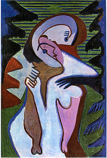 Ernst Ludwig Kirchner Lovers (The kiss)